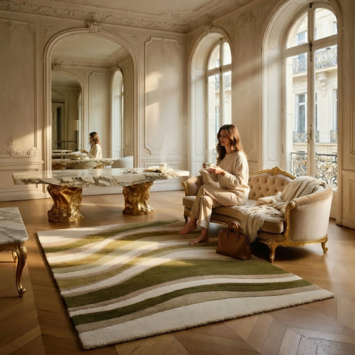 Azoula Rug in room setting | Maison Nadia